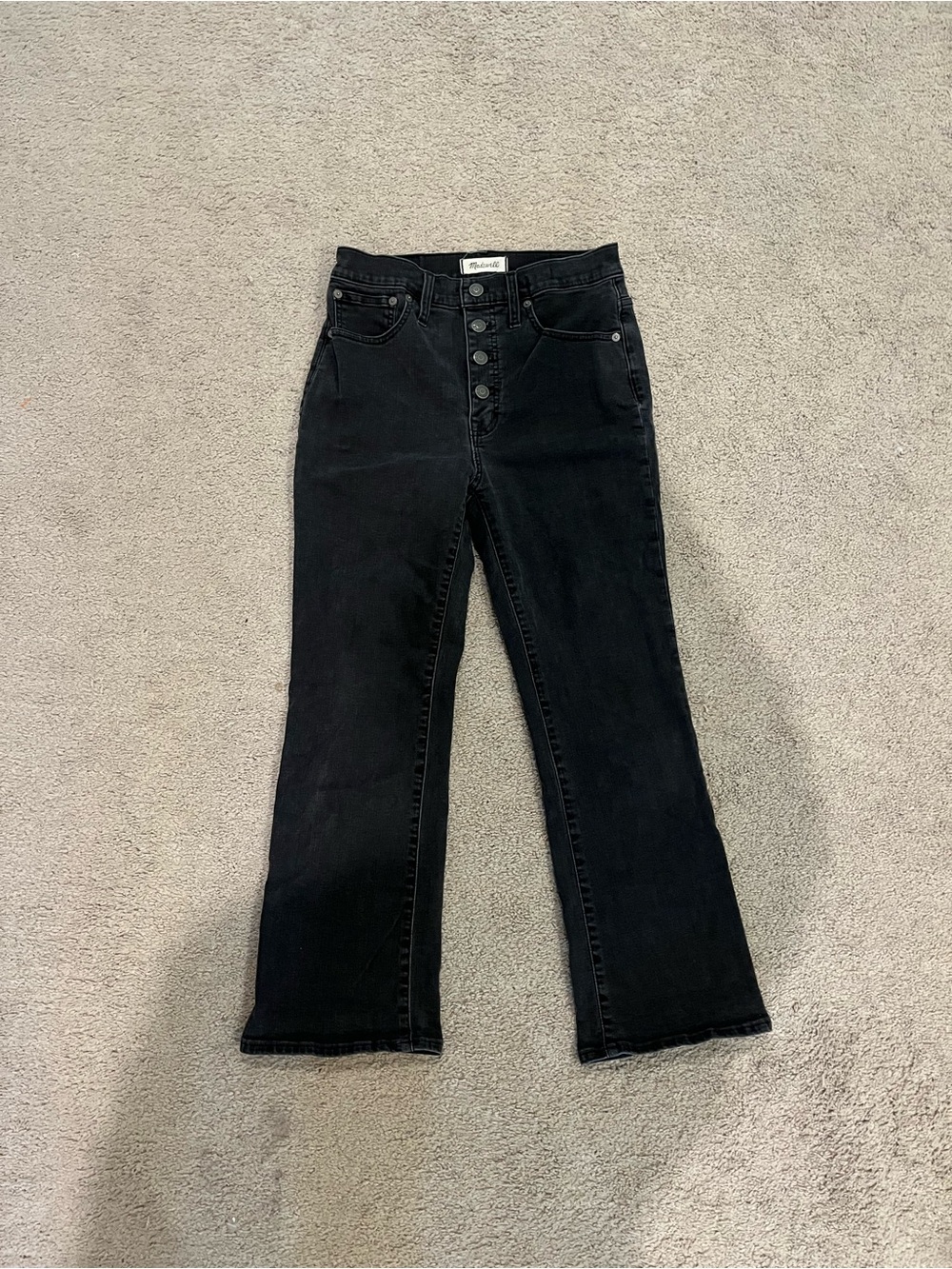 Madewell Black High-Rise Button-Fly Wide-Leg Jeans